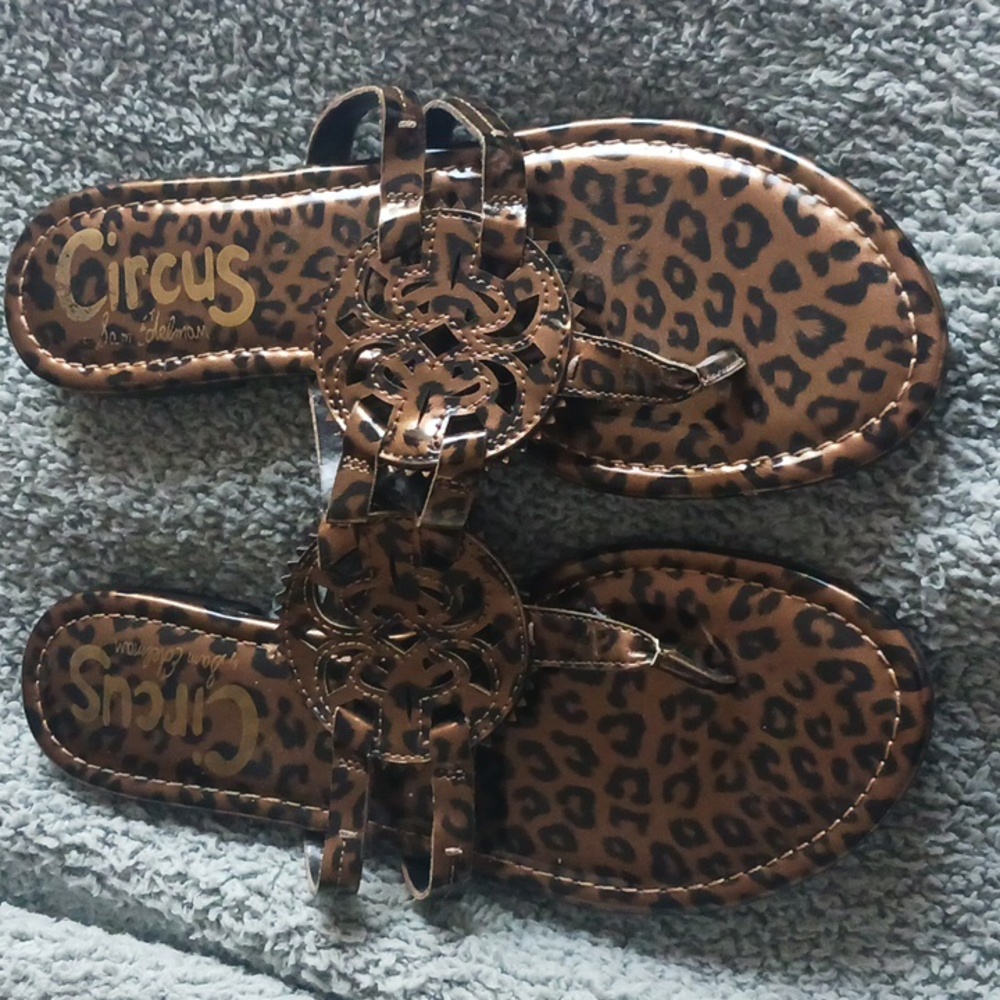 CIRCUS by Sam Edelman Animal Print Print Sandals, Patent Leather